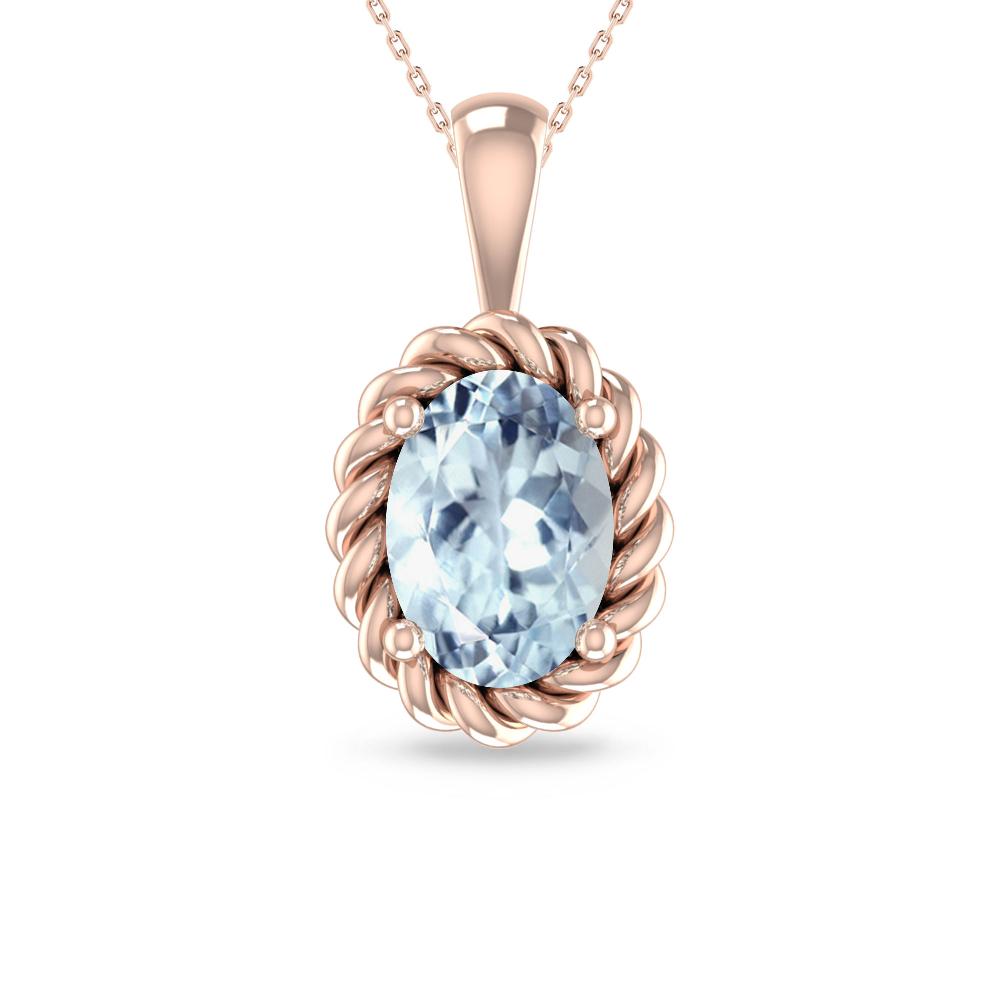 Rose Gold - Aquamarine