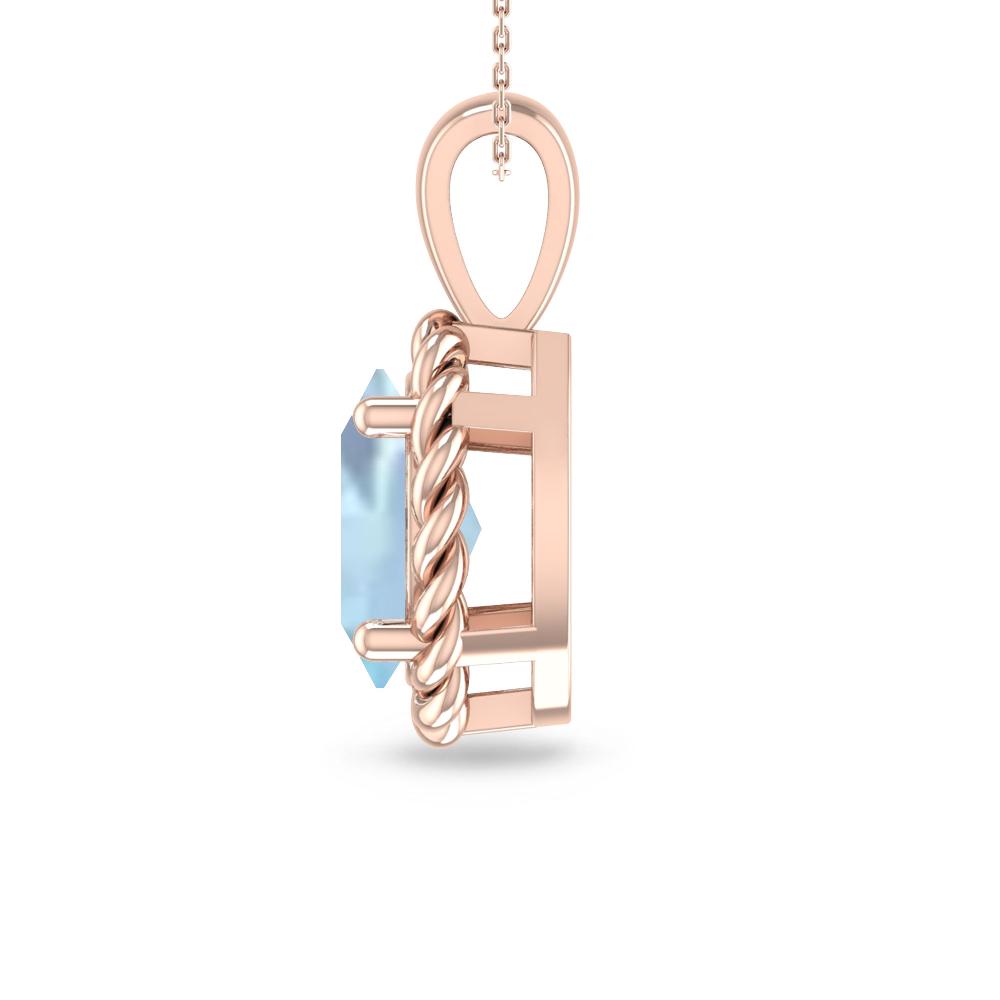 Rose Gold - Aquamarine