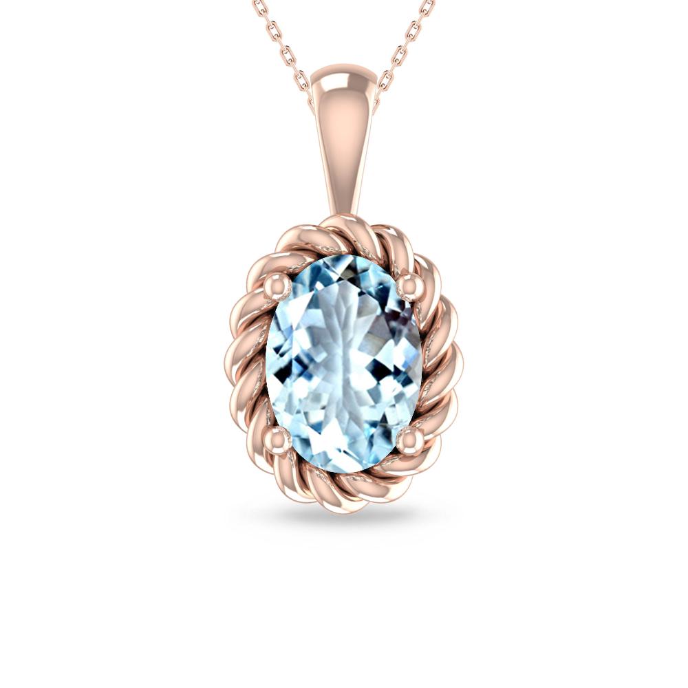 Rose Gold - Aquamarine