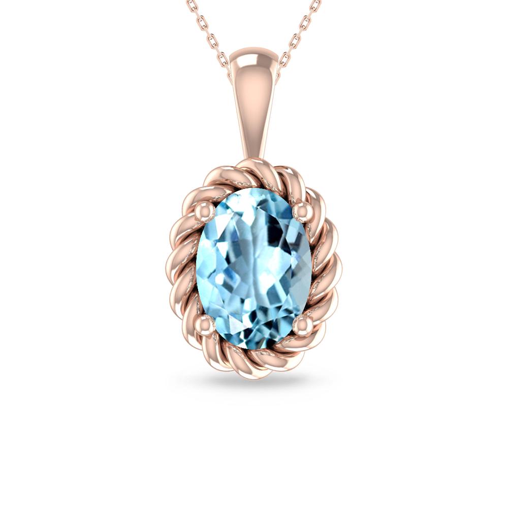 Rose Gold - Aquamarine