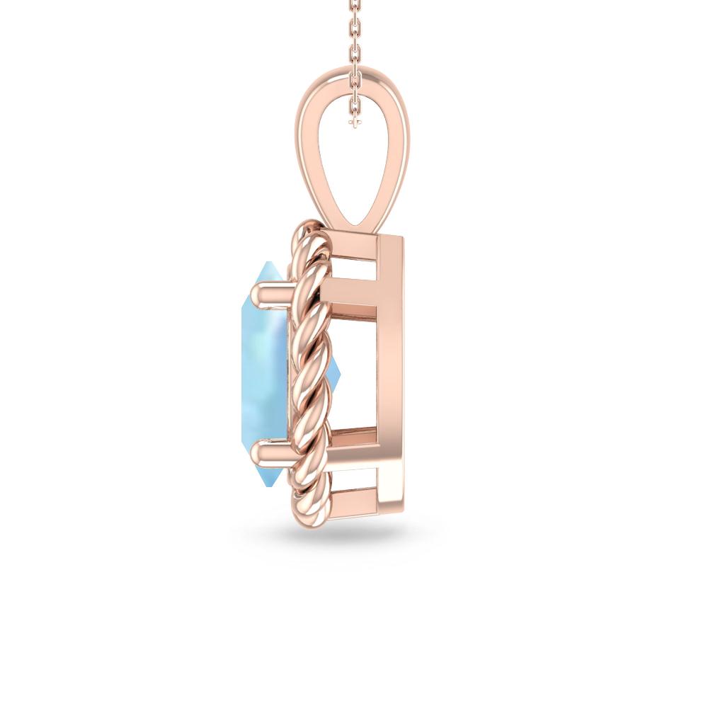 Rose Gold - Aquamarine