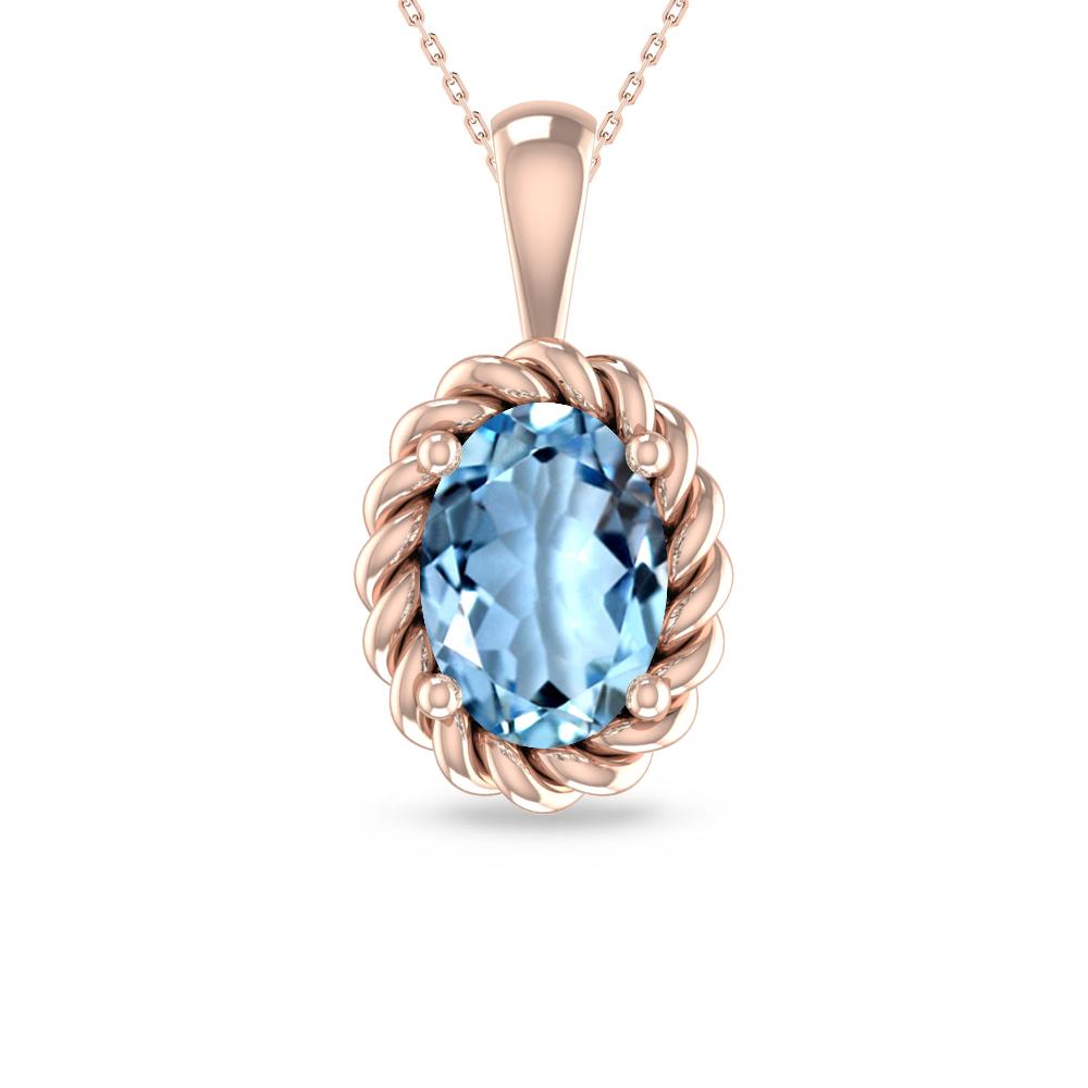 Rose Gold - Aquamarine