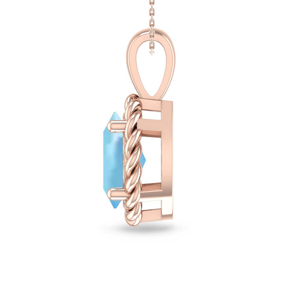 Rose Gold - Aquamarine