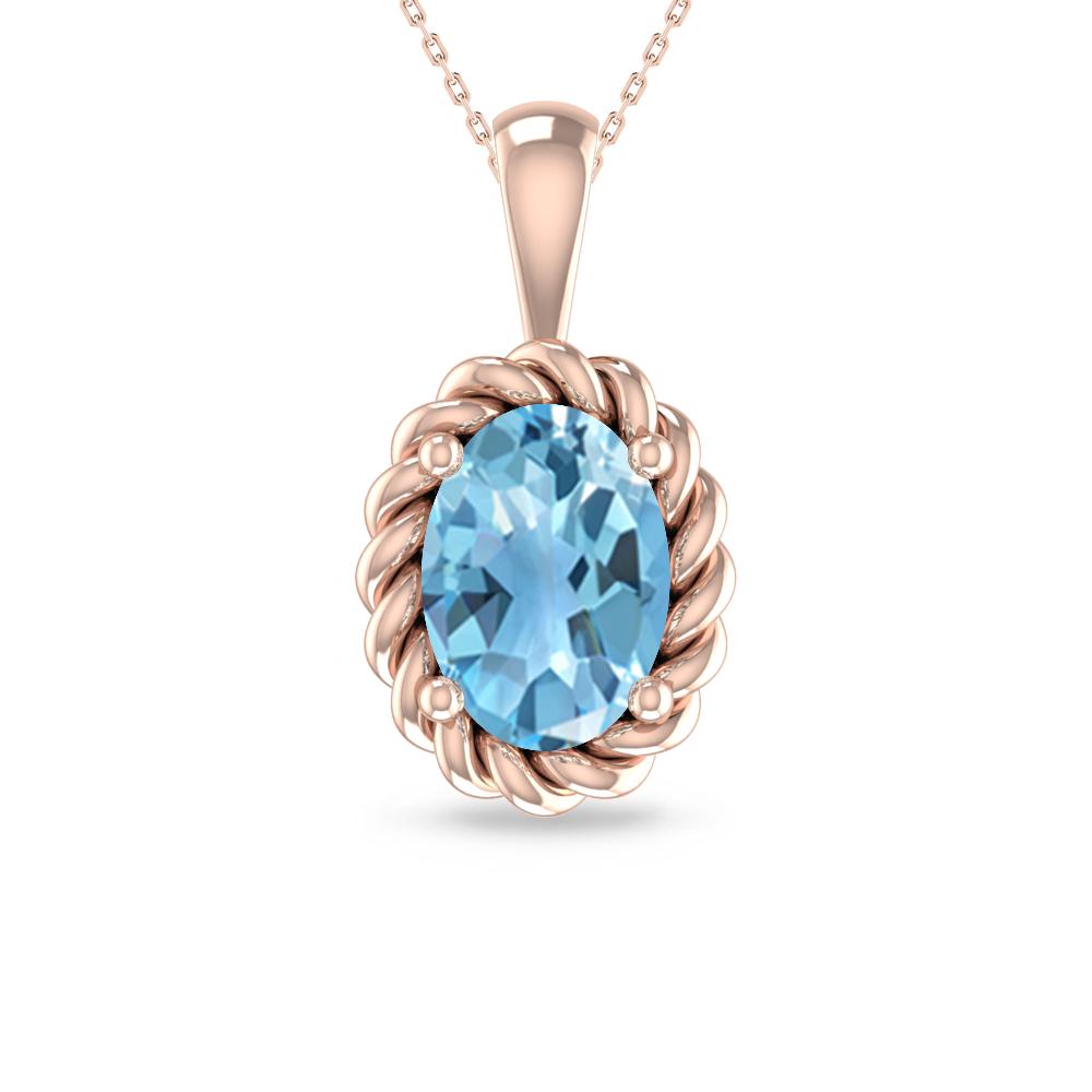 Rose Gold - Blue Topaz