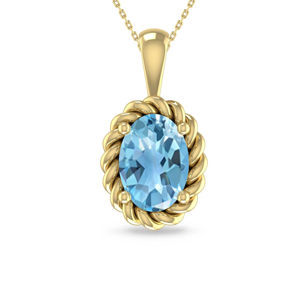 Yellow Gold - Blue Topaz