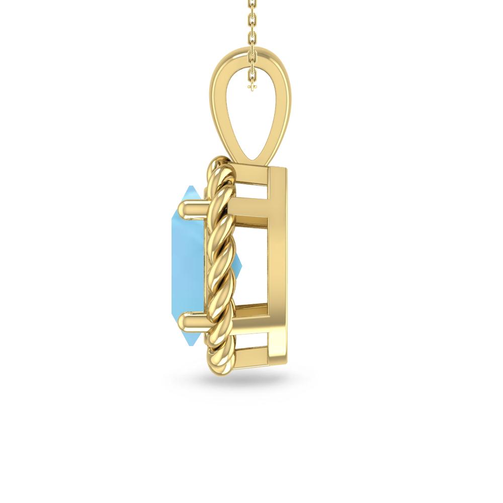 Yellow Gold - Blue Topaz