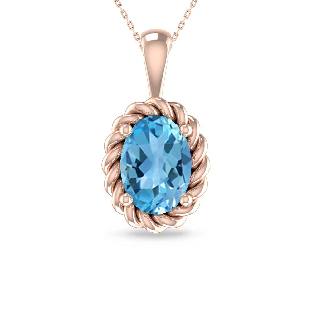 Rose Gold - Blue Topaz