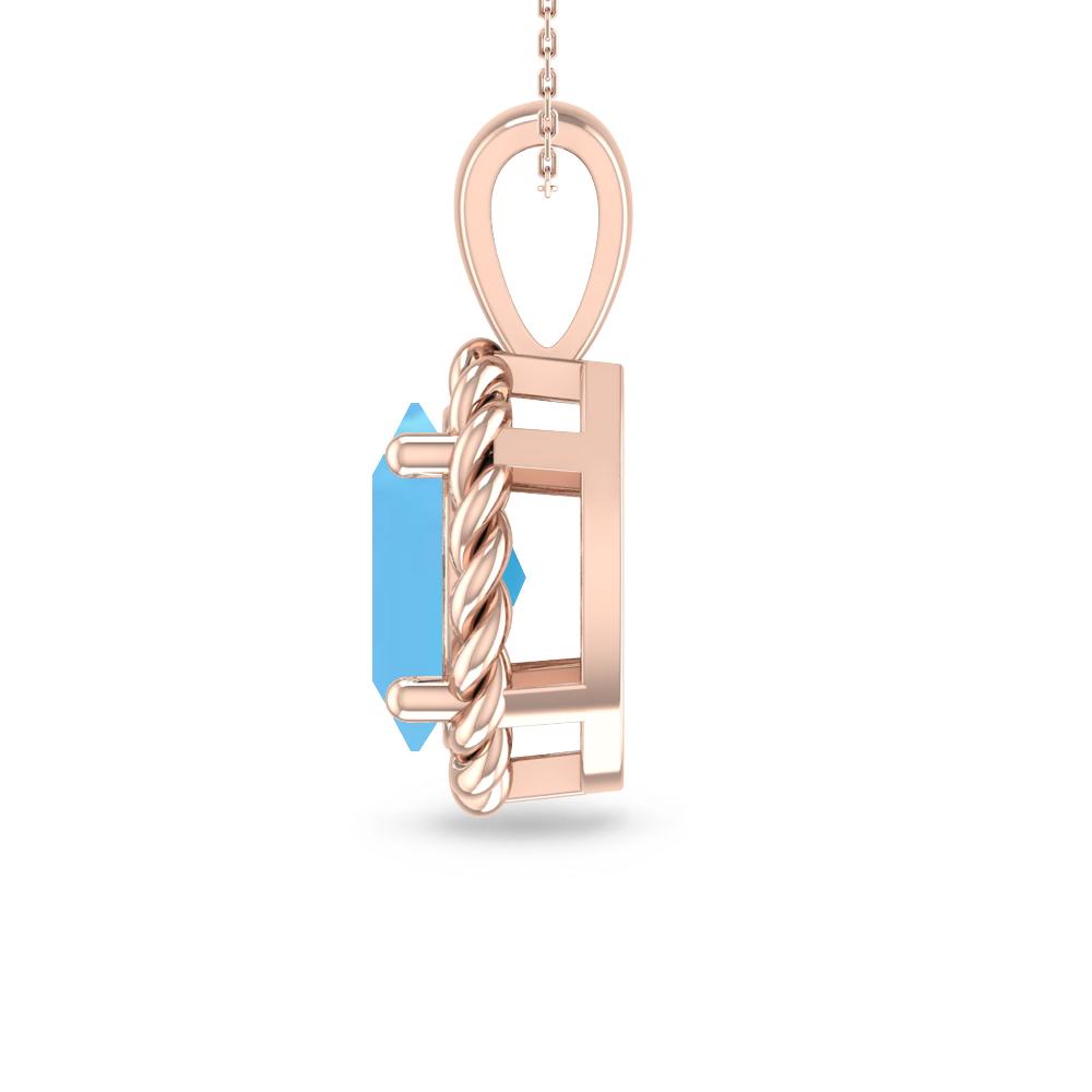 Rose Gold - Blue Topaz