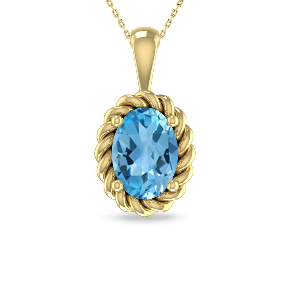 Yellow Gold - Blue Topaz