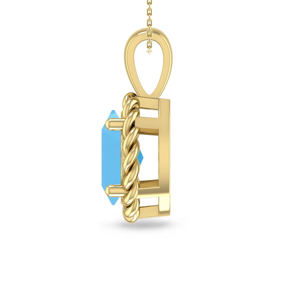 Yellow Gold - Blue Topaz