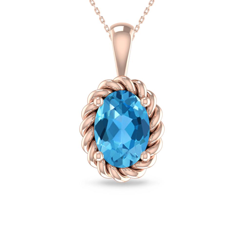 Rose Gold - Blue Topaz