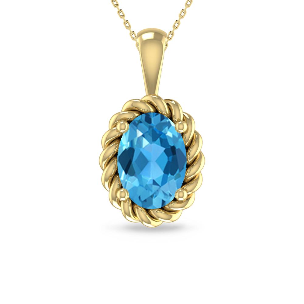 Yellow Gold - Blue Topaz