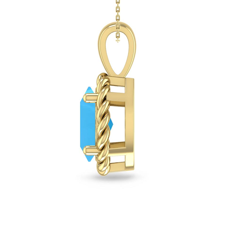 Yellow Gold - Blue Topaz