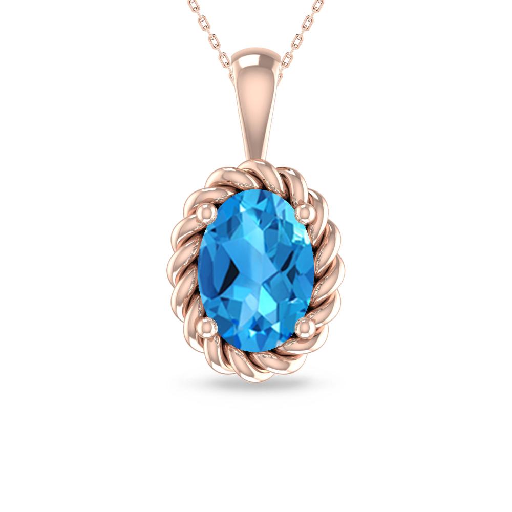 Rose Gold - Blue Topaz