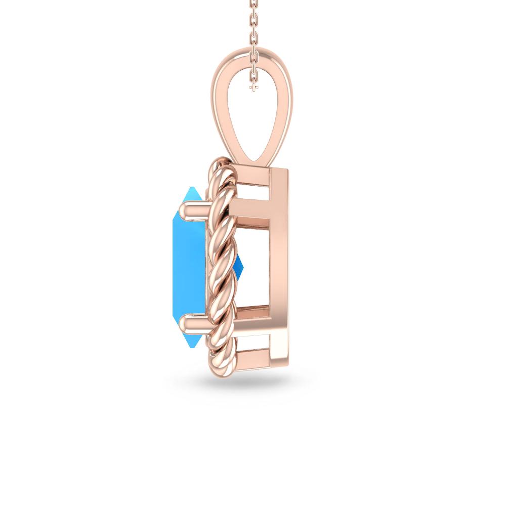 Rose Gold - Blue Topaz