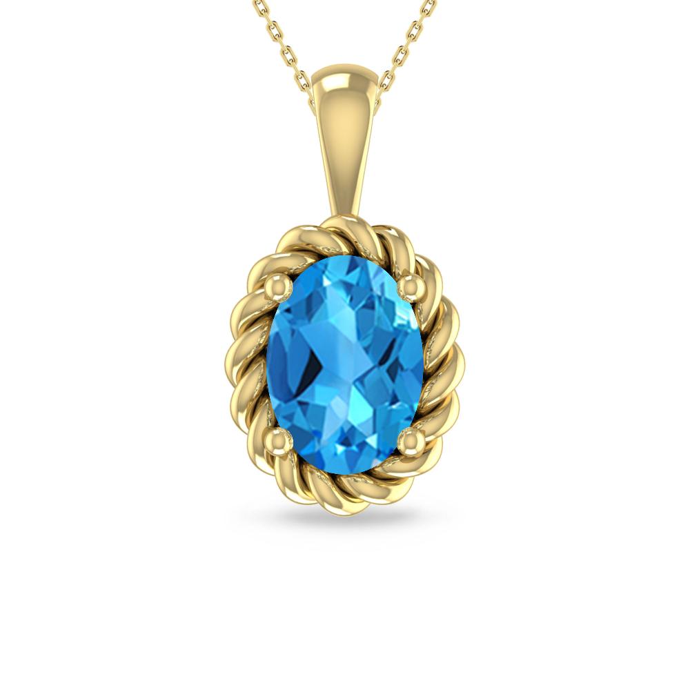 Yellow Gold - Blue Topaz