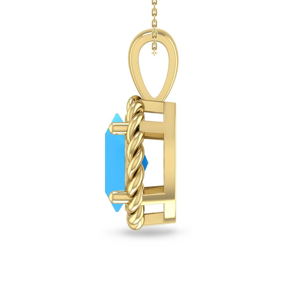 Yellow Gold - Blue Topaz