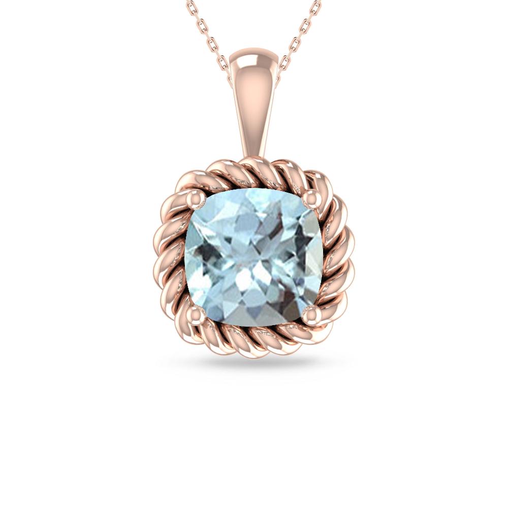 Rose Gold - Aquamarine