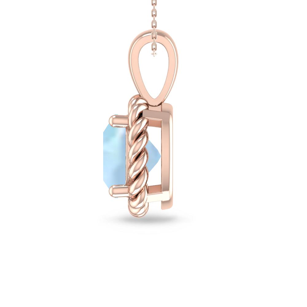 Rose Gold - Aquamarine