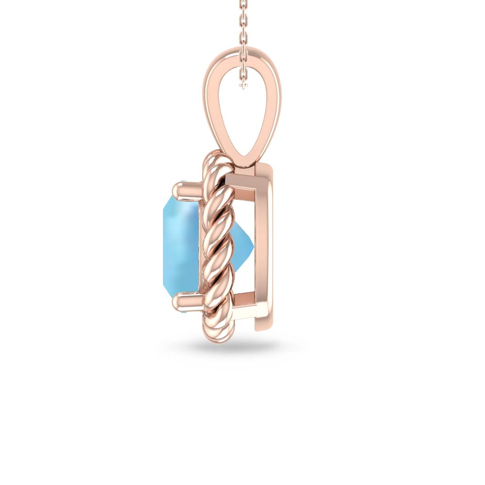 Rose Gold - Aquamarine