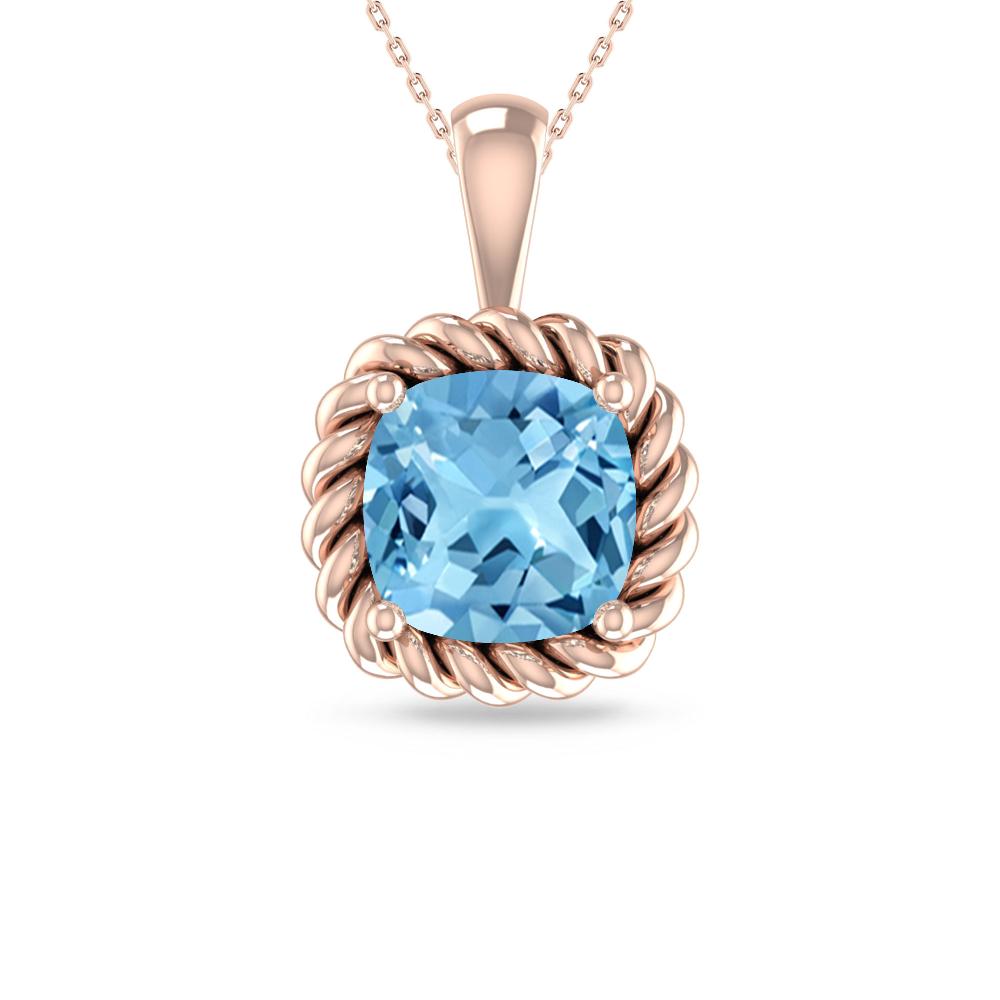 Rose Gold - Blue Topaz