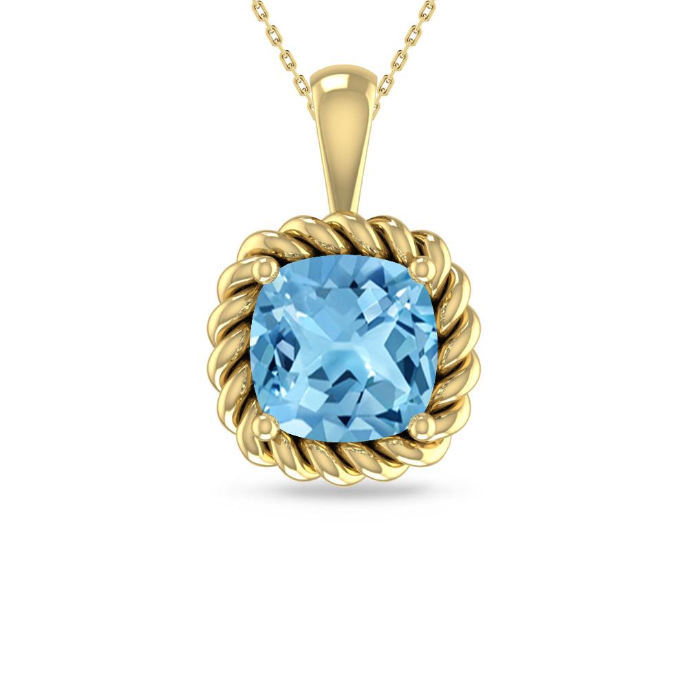 Yellow Gold - Blue Topaz