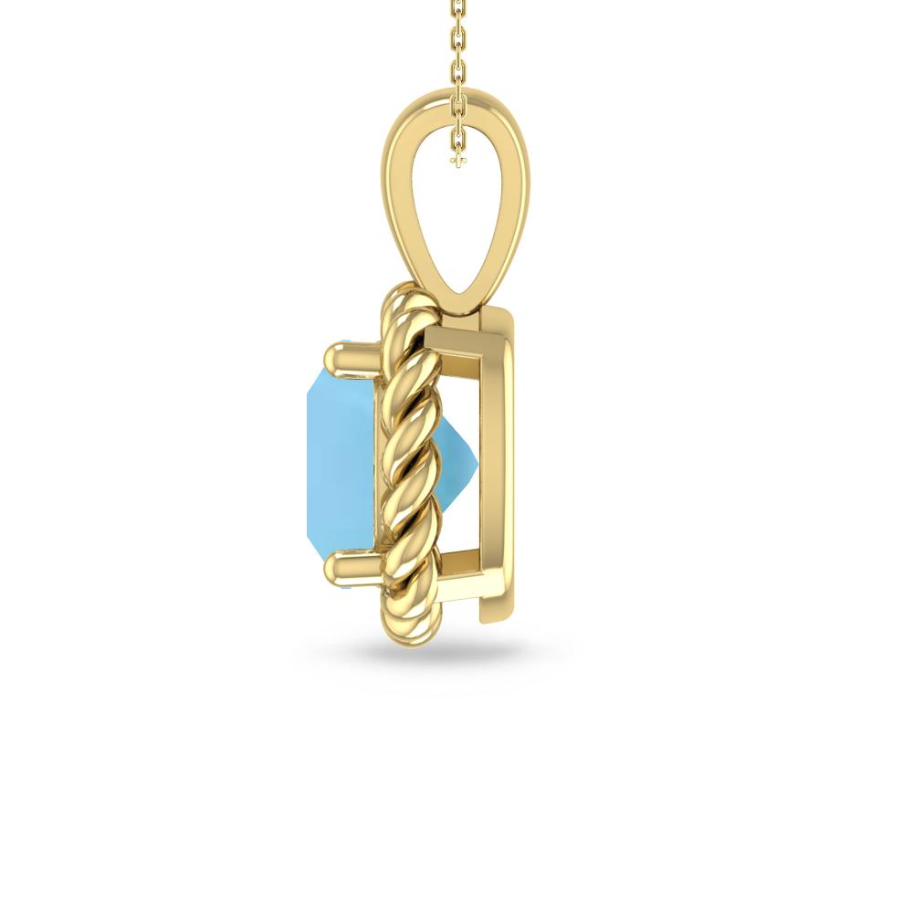 Yellow Gold - Blue Topaz