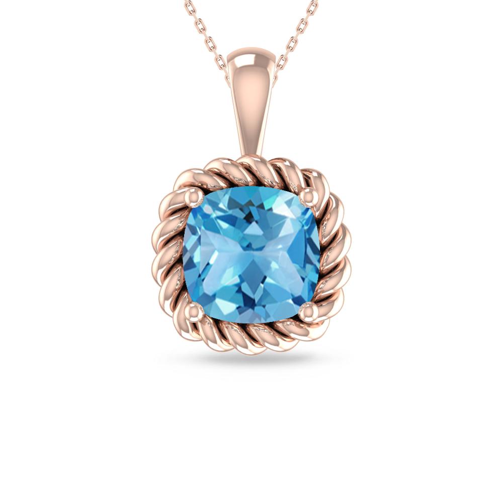 Rose Gold - Blue Topaz