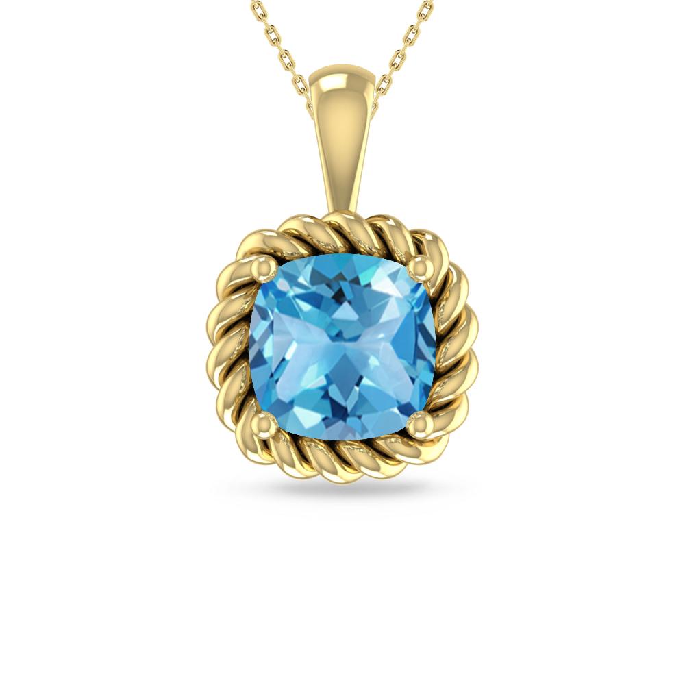Yellow Gold - Blue Topaz