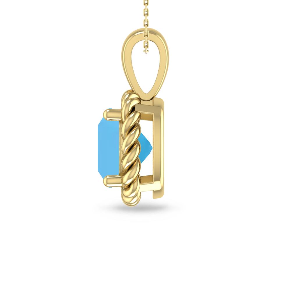 Yellow Gold - Blue Topaz