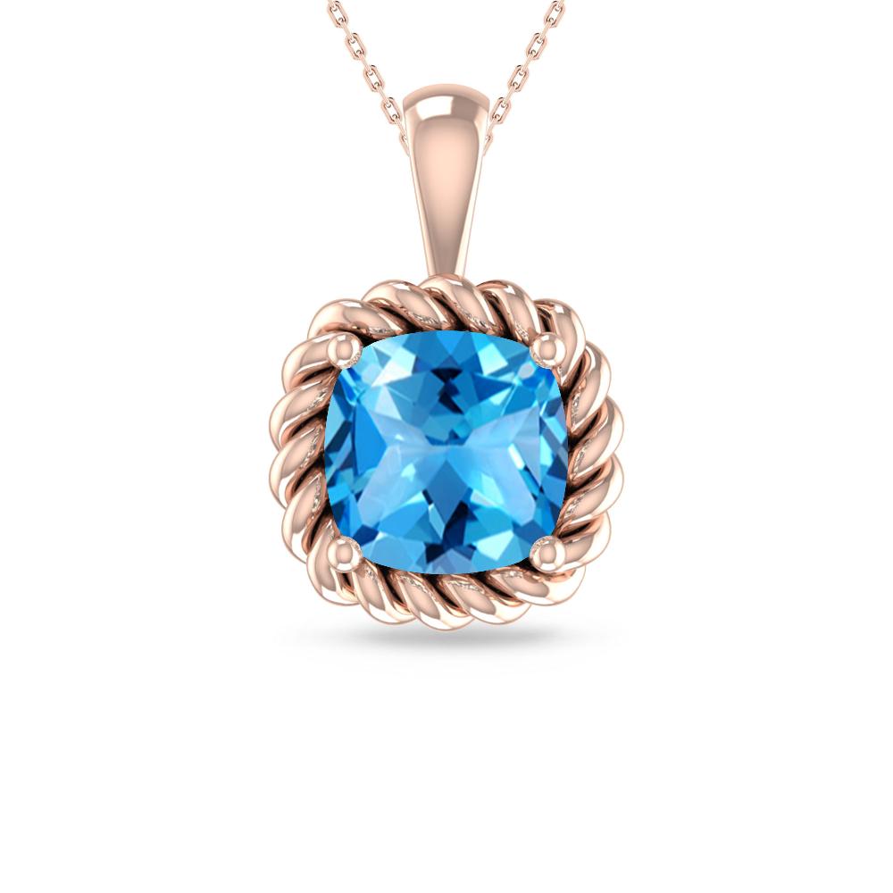 Rose Gold - Blue Topaz