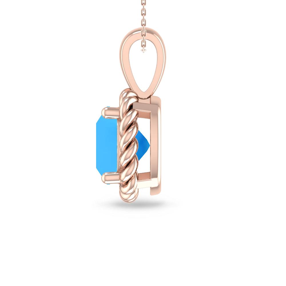 Rose Gold - Blue Topaz