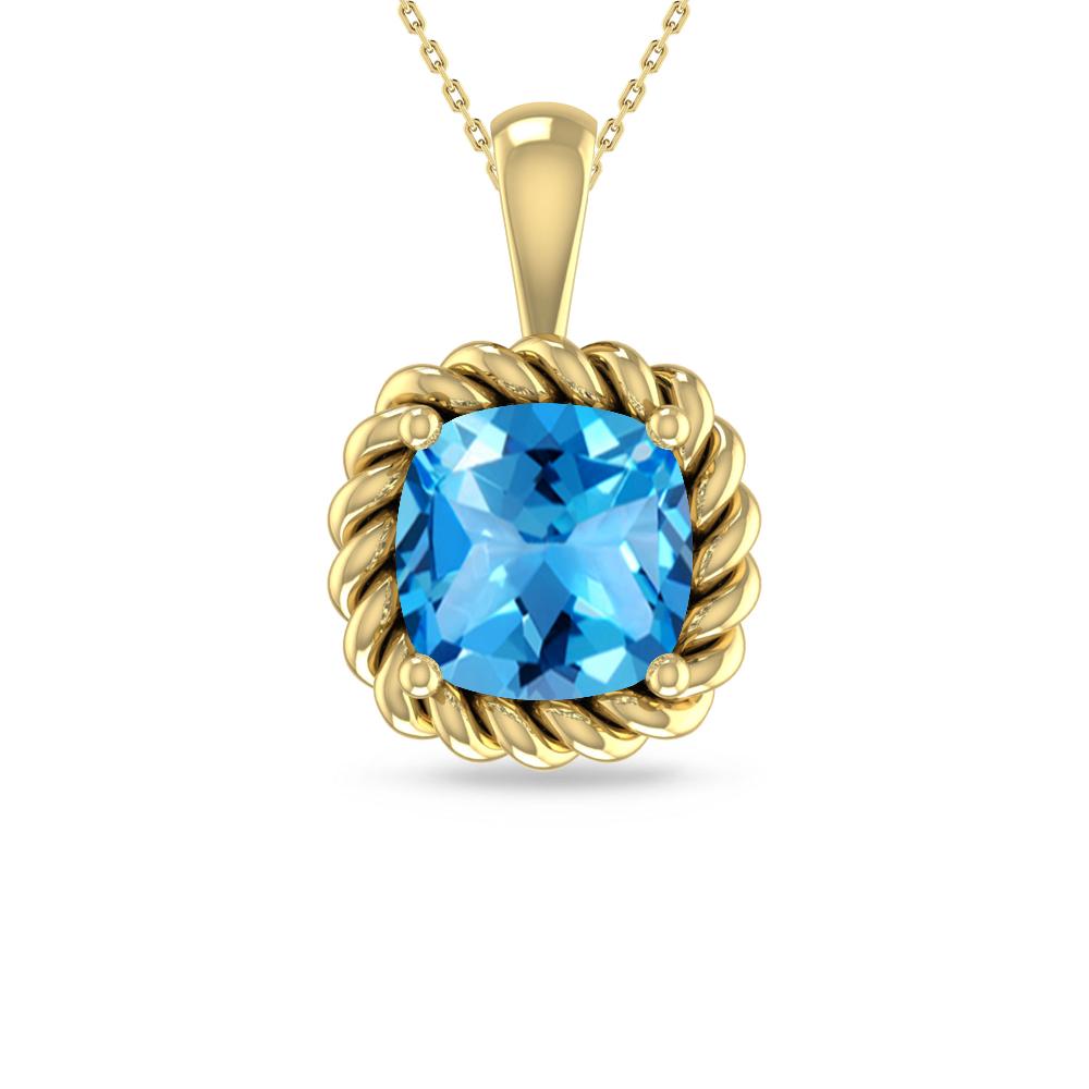 Yellow Gold - Blue Topaz