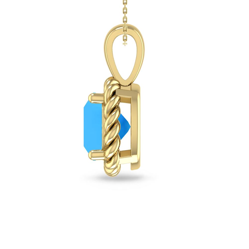 Yellow Gold - Blue Topaz