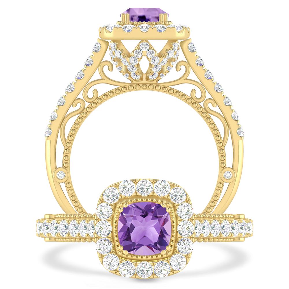 Yellow Gold - Amethyst