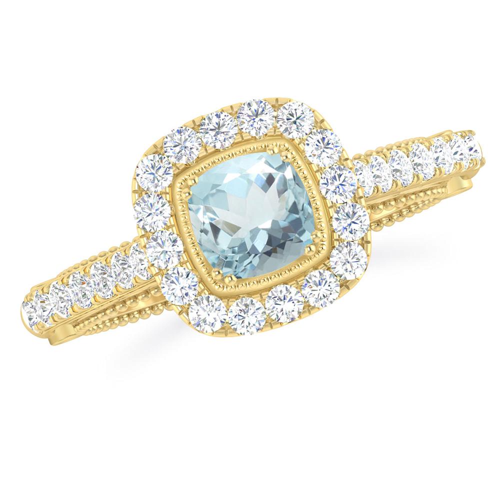 Yellow Gold - Aquamarine