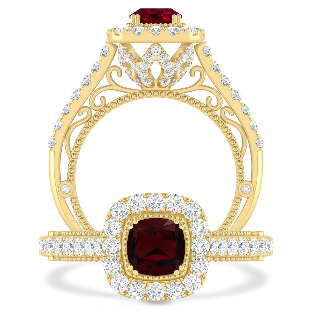 Yellow Gold - Garnet