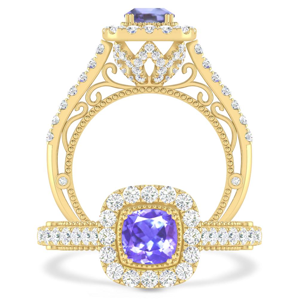 Yellow Gold - Tanzanite
