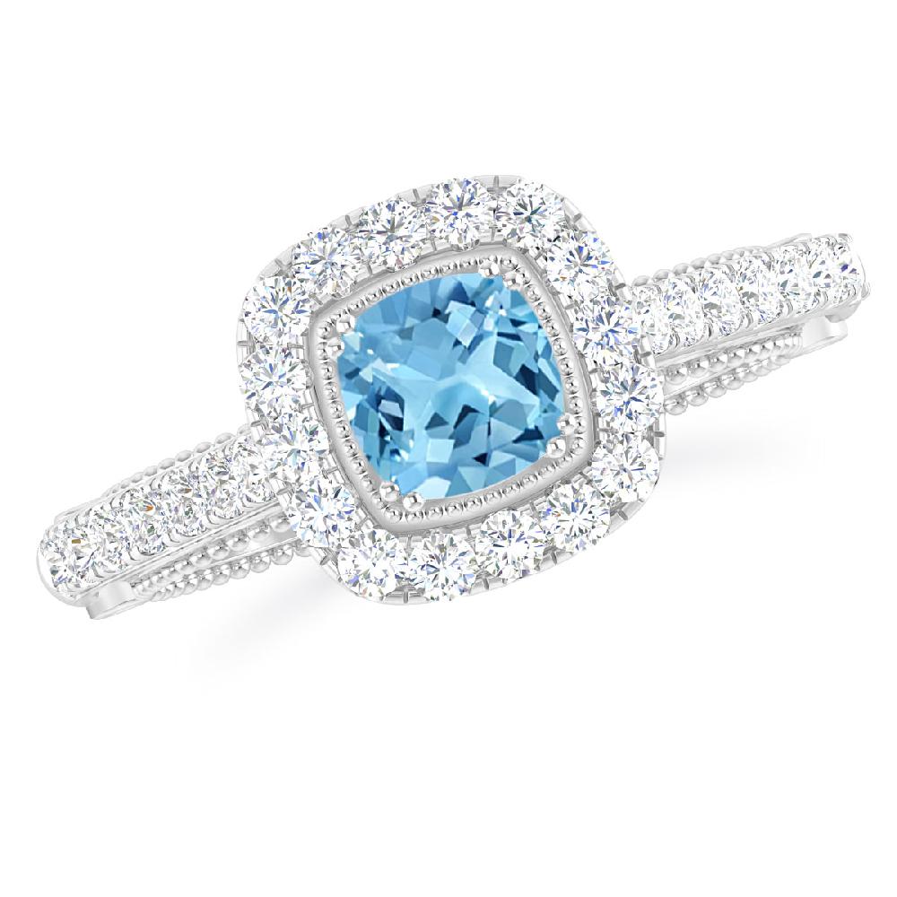 White Gold - Blue Topaz