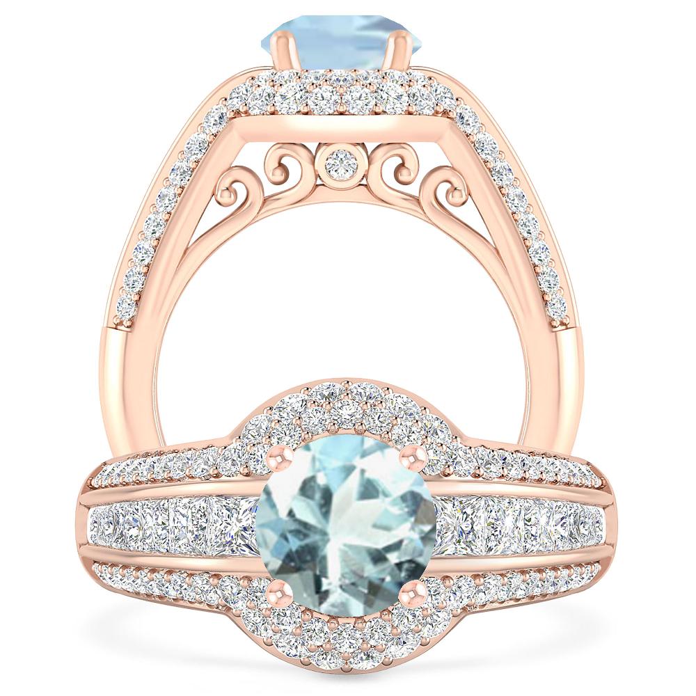 Rose Gold - Aquamarine