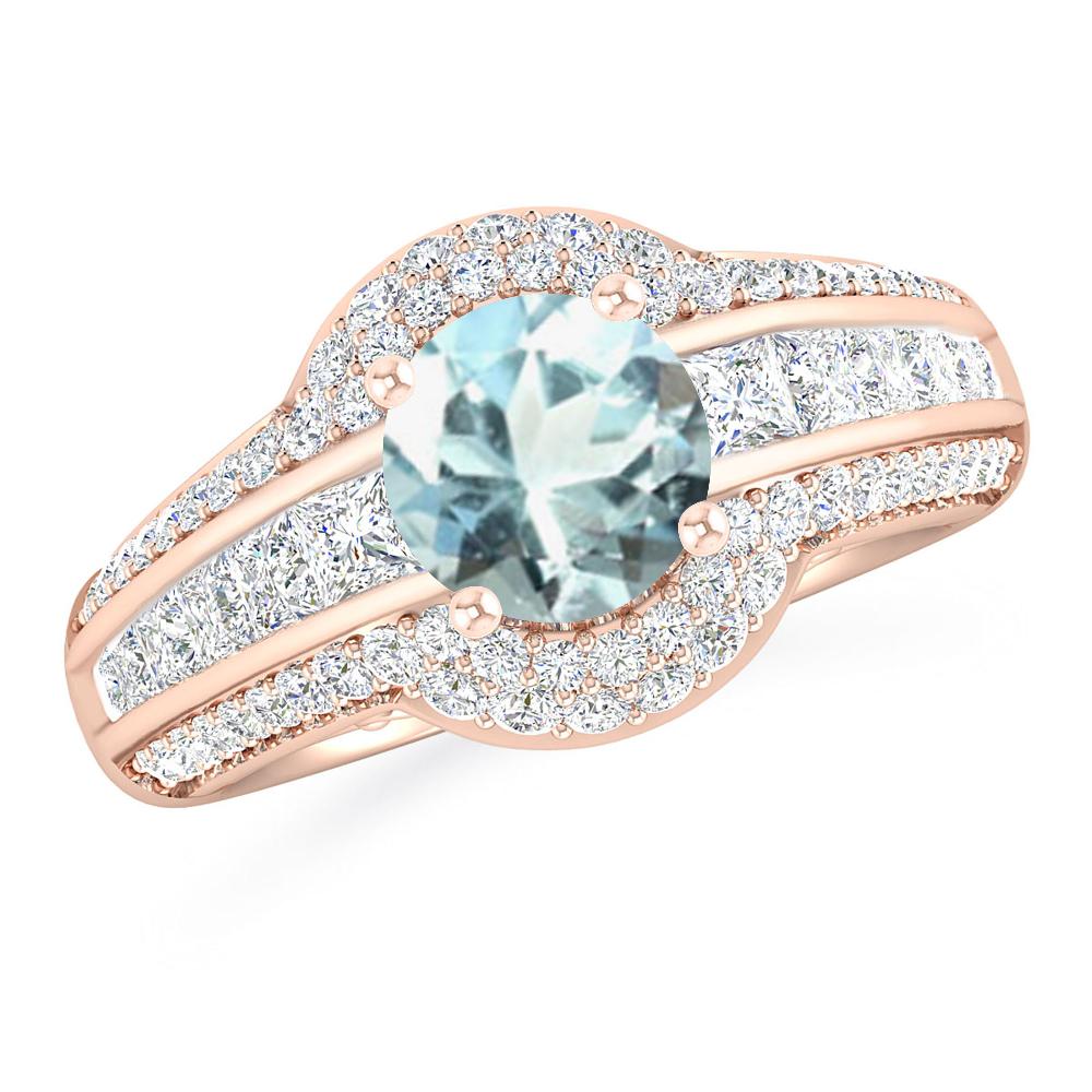 Rose Gold - Aquamarine