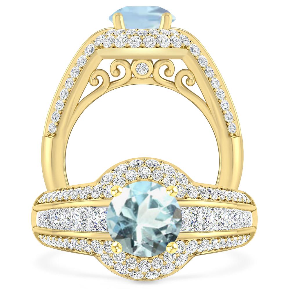 Yellow Gold - Aquamarine