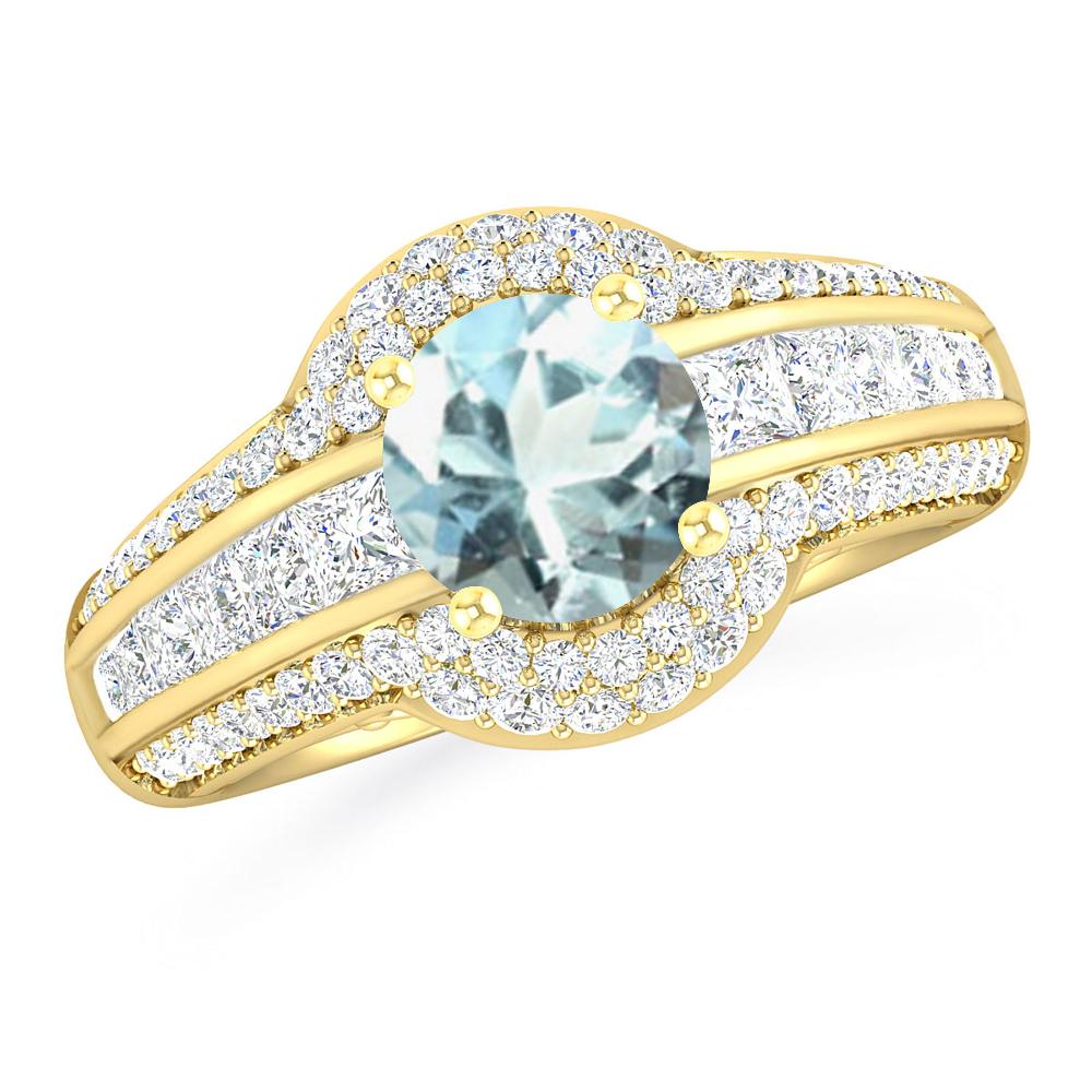 Yellow Gold - Aquamarine