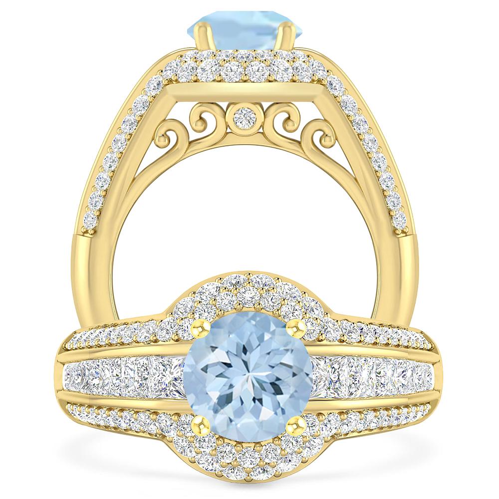 Yellow Gold - Aquamarine