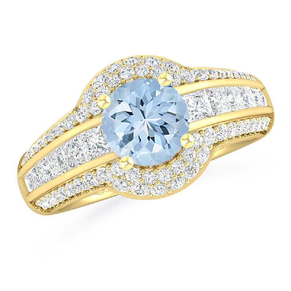 Yellow Gold - Aquamarine