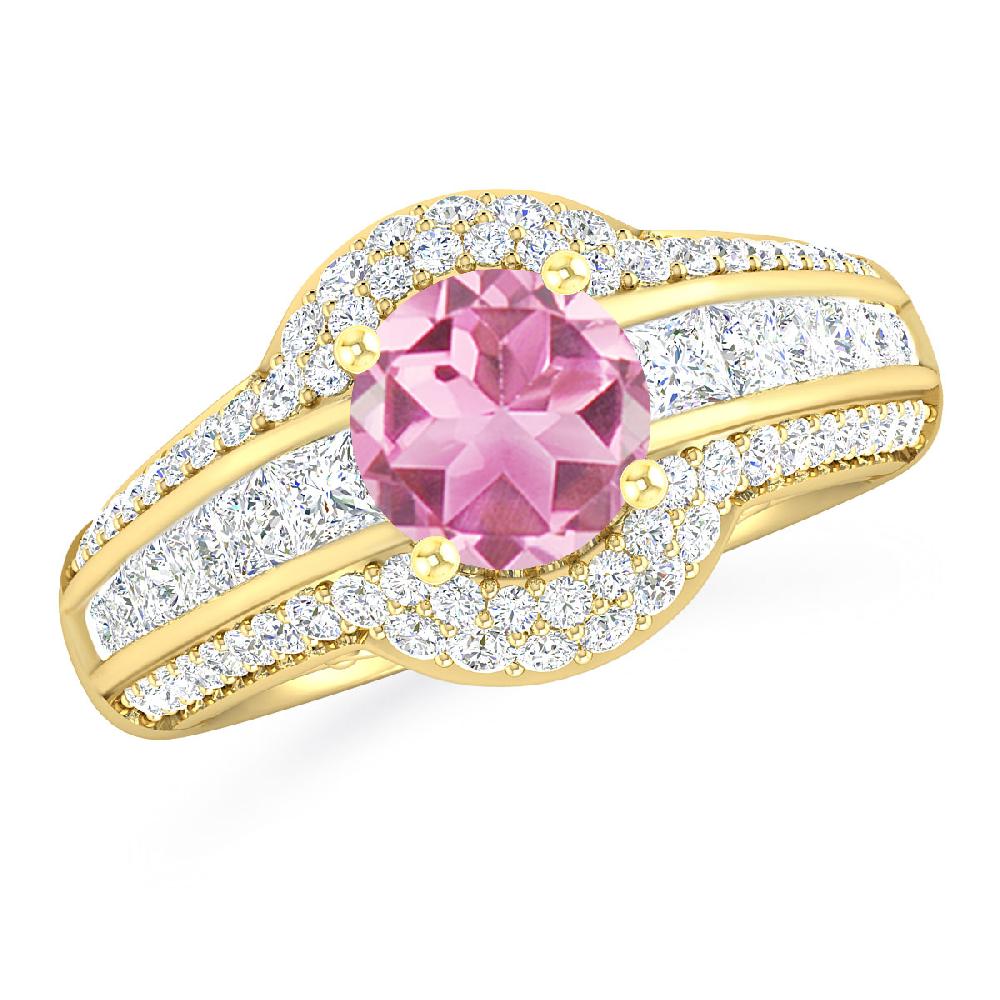 Yellow Gold - Pink Tourmaline