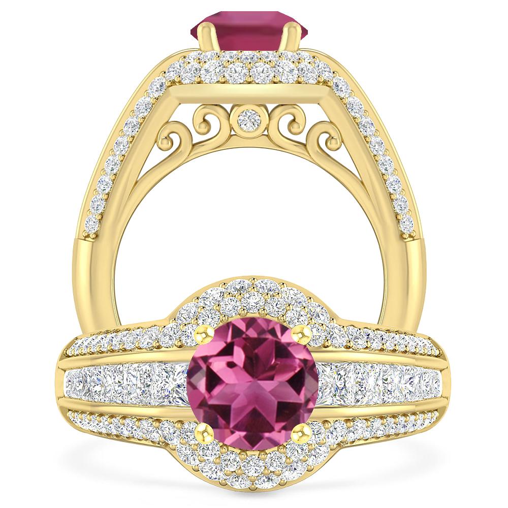 Yellow Gold - Pink Tourmaline