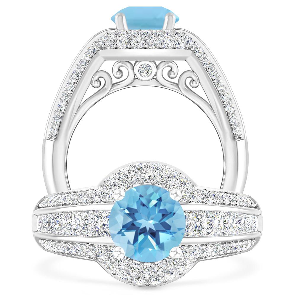 White Gold - Blue Topaz