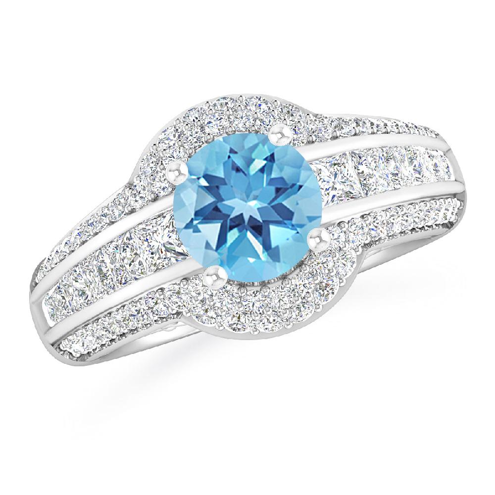 White Gold - Blue Topaz