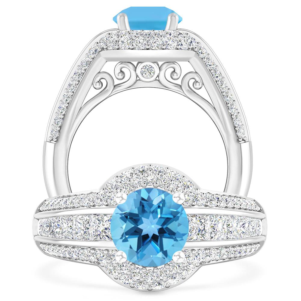 White Gold - Blue Topaz